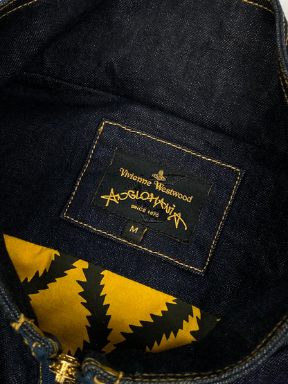 VIVIENNE WESTWOOD 'TOO FAST TO LIVE - TOO YOUNG TO DIE' DENIM ZIP-UP VEST. (M)