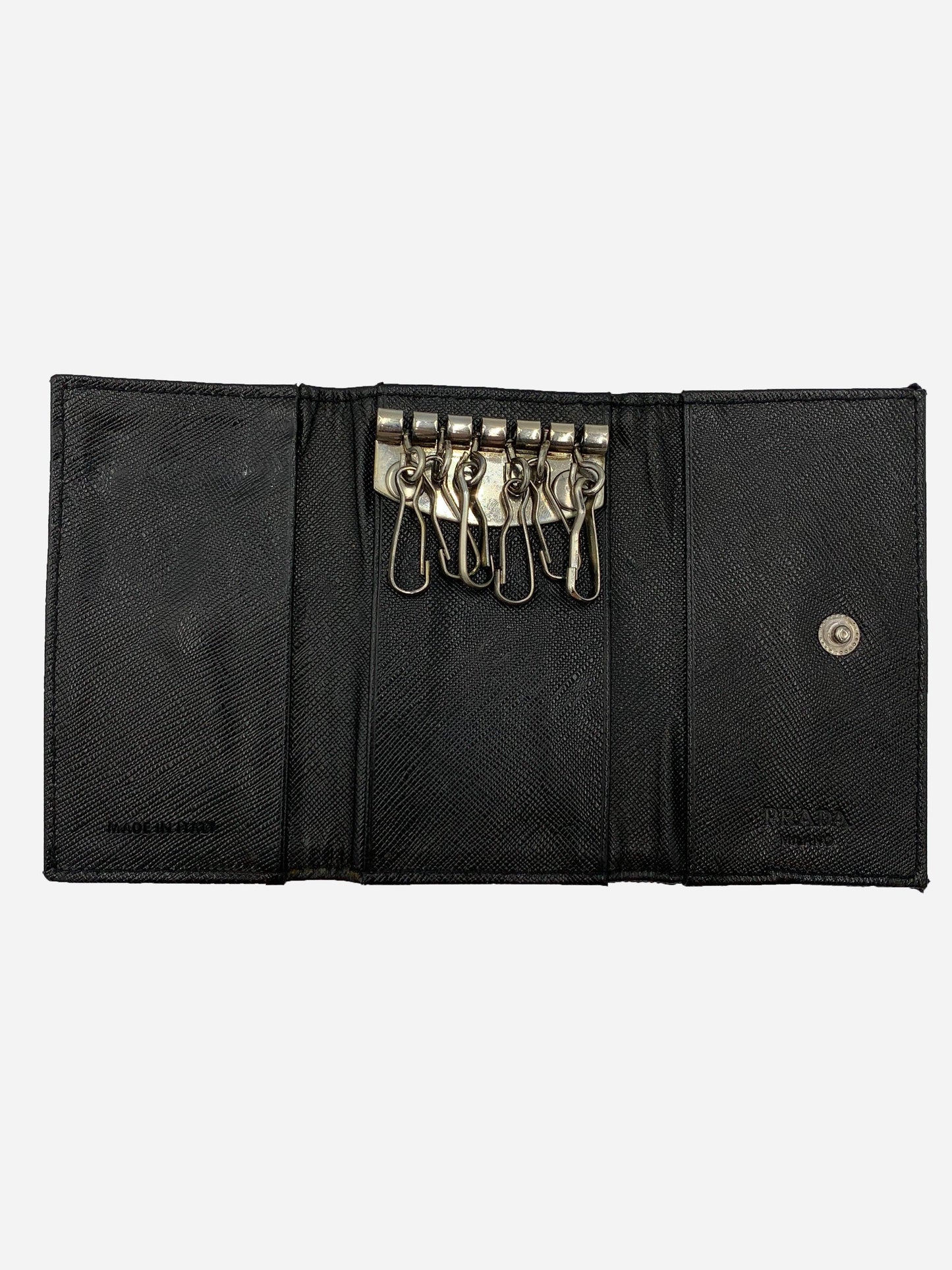 PRADA MILANO NYLON 6-KEY KEYHOLDER BLACK. - SEVENUES CLO.