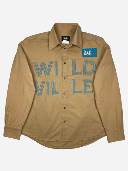 DOLCE & GABBANA 'WILD VILLE' OVERSIZED BUTTON UP SHIRT. (M)