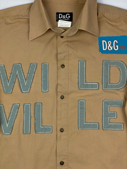 DOLCE & GABBANA 'WILD VILLE' OVERSIZED BUTTON UP SHIRT. (M)