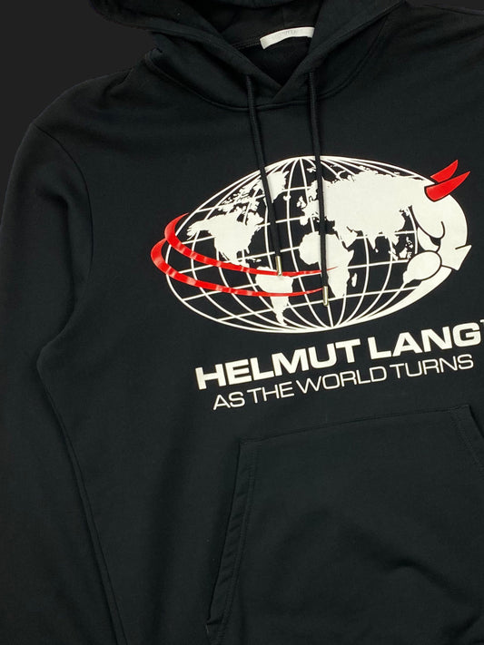 HELMUT LANG 'AS THE WORLD TURNS' HOODED SWEATSHIRT. (M)