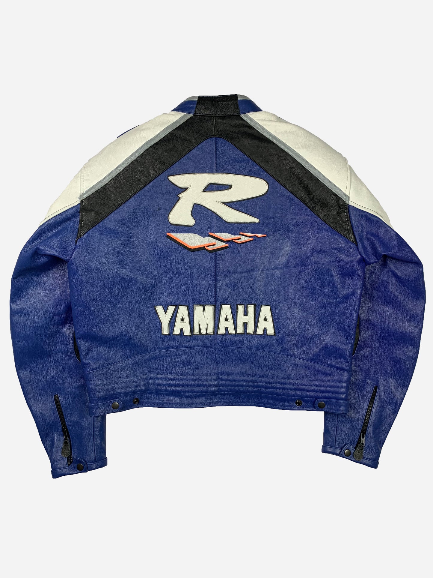 VINTAGE YAMAHA RACING MOTORCYCLE LEATHER JACKET. (XXL)