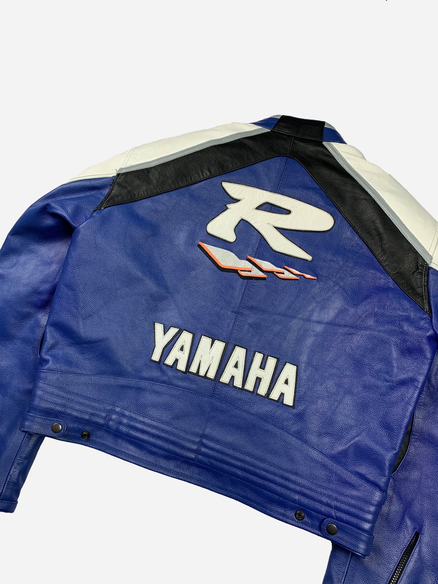 VINTAGE YAMAHA RACING MOTORCYCLE LEATHER JACKET. (XXL)