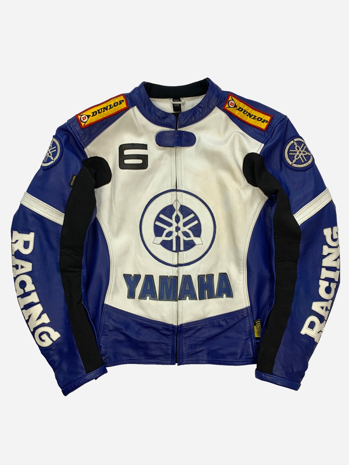 VINTAGE YAMAHA RACING MOTORCYCLE LEATHER JACKET. (L)