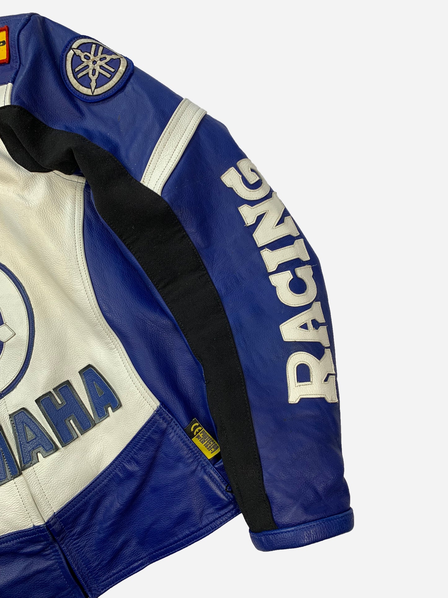 VINTAGE YAMAHA RACING MOTORCYCLE LEATHER JACKET. (L)