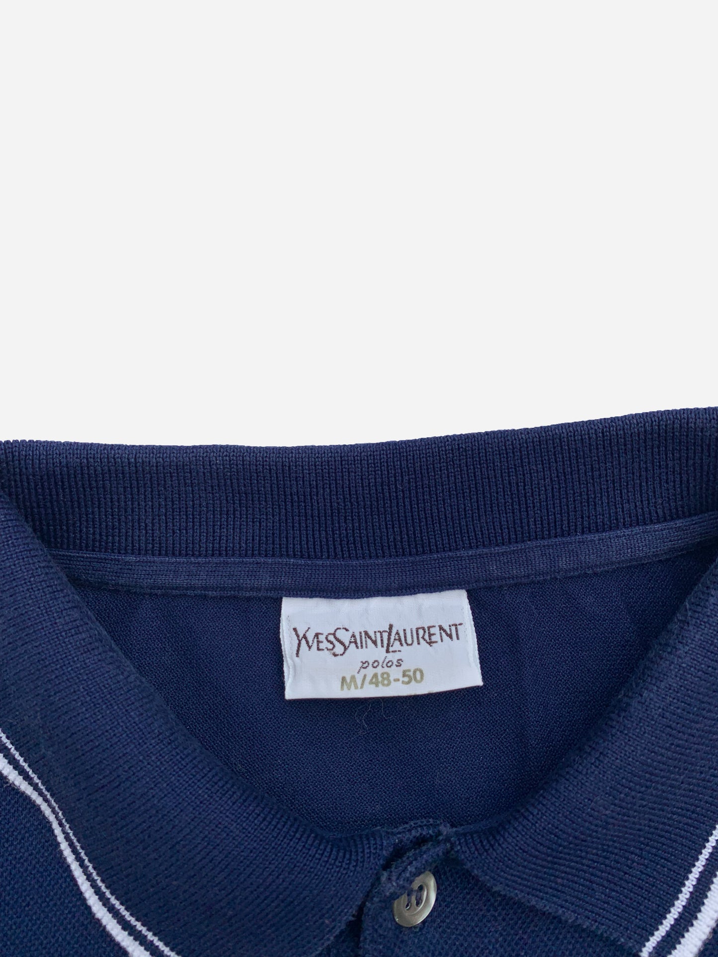 YVES SAINT LAURENT 'POLOS' PIQUÉ POLOSHIRT. (M)